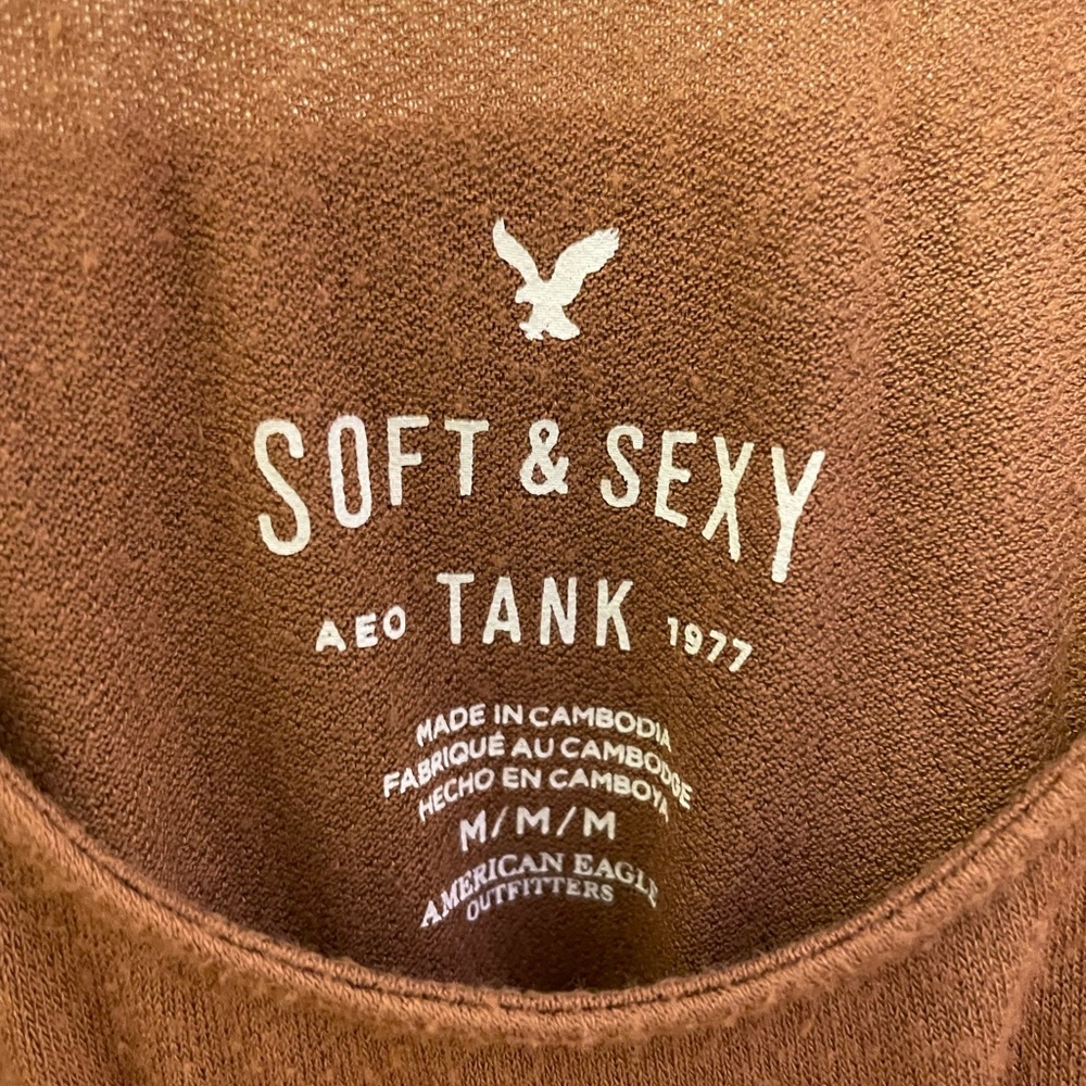brown american eagle tank top